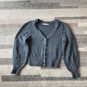 Blue Gray Abercrombie cropped cardigan